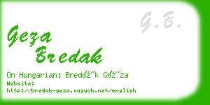 geza bredak business card